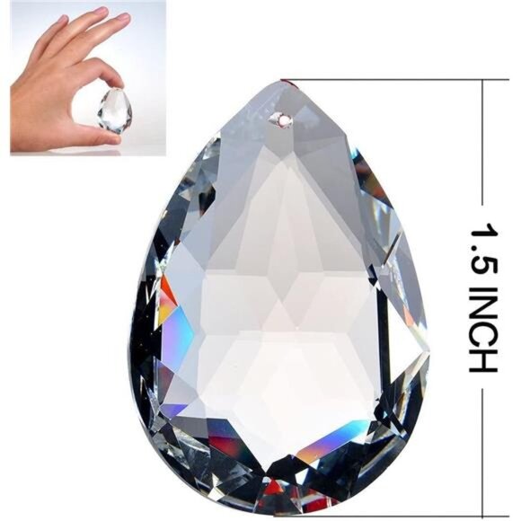 10pcs Crystal Pendants 1.5"/38mm Crystal Suncatcher - Hanging - Picture 3 of 7